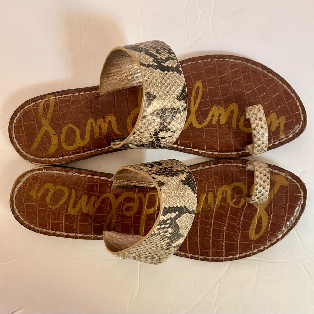 Sam Edelman Snakeskin Thong Sandals Size 9.5 Gently Worn - Picture 4 of 6